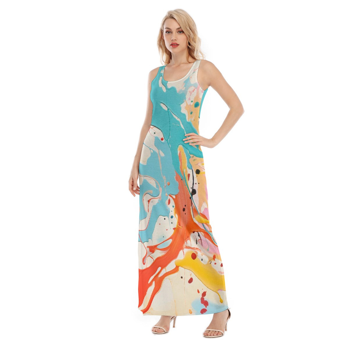 All-Over Print Women's Vest Dress | Length To Ankle