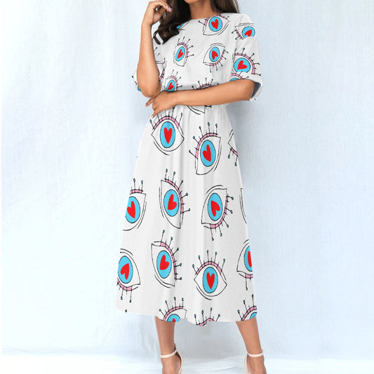 All-Over Print Women's Elastic Waist Dress