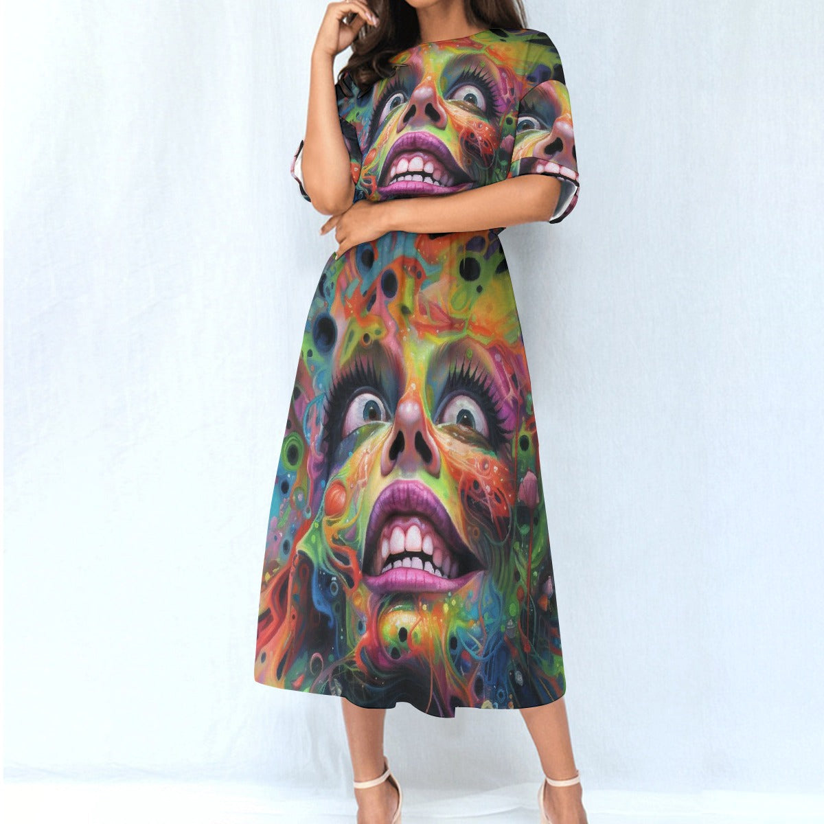 All-Over Print Women's Elastic Waist Dress