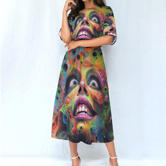 All-Over Print Women's Elastic Waist Dress