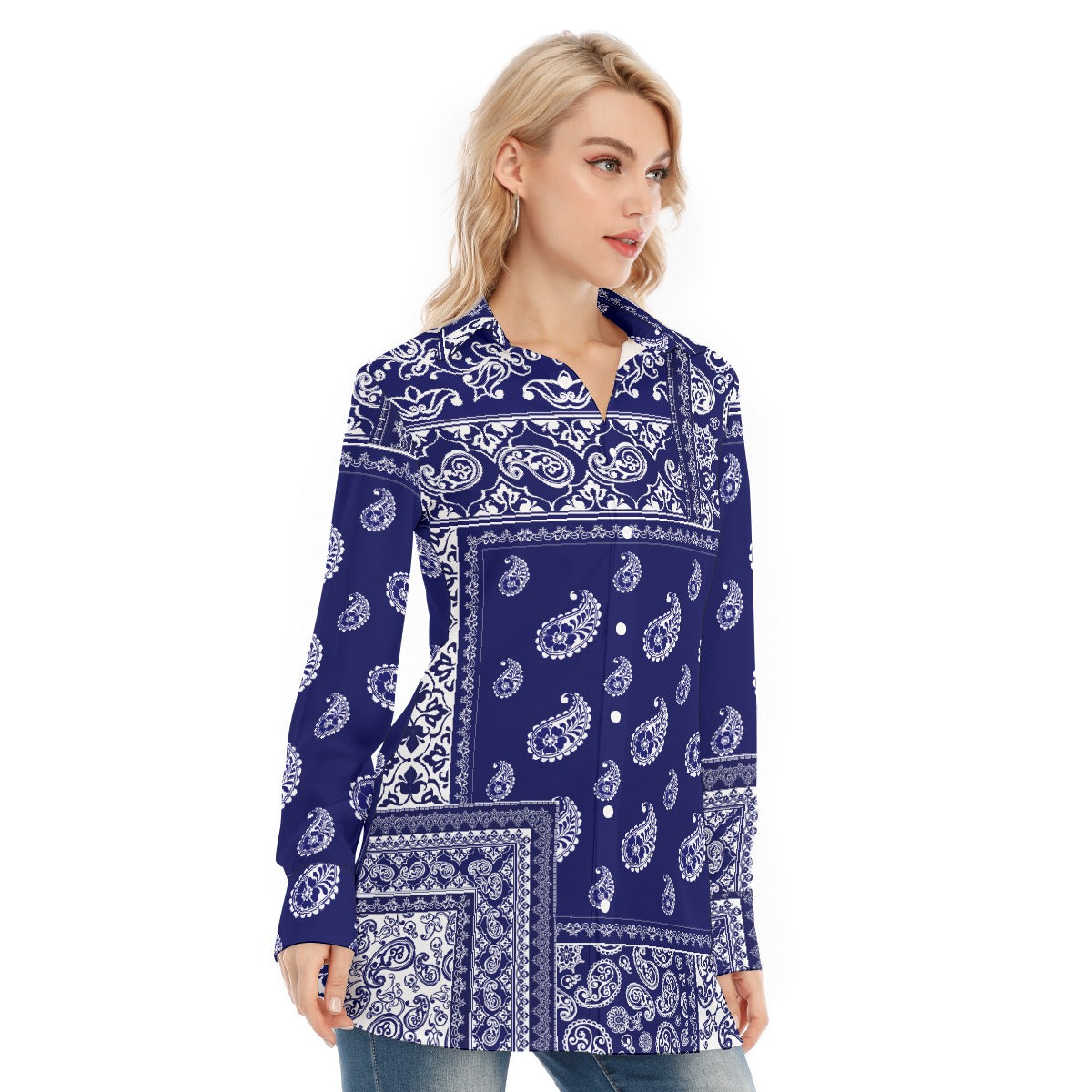 All-Over Print Women's Long Shirt