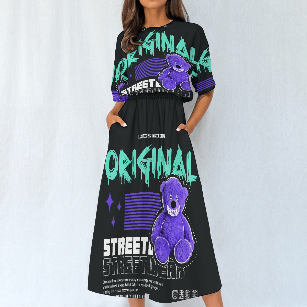 All-Over Print Women's Elastic Waist Dress