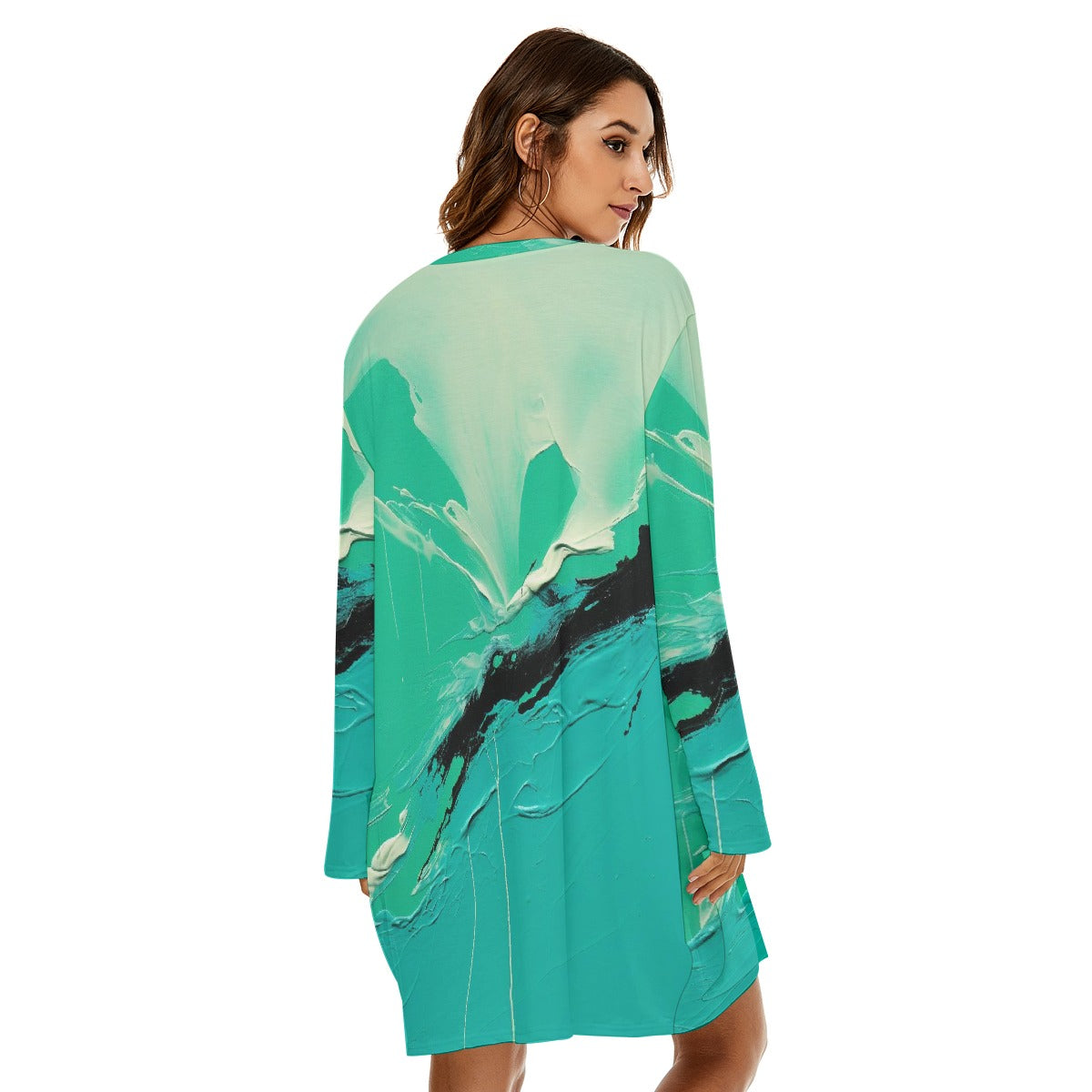 All-Over Print  Women's Loose Crew Neck Dress