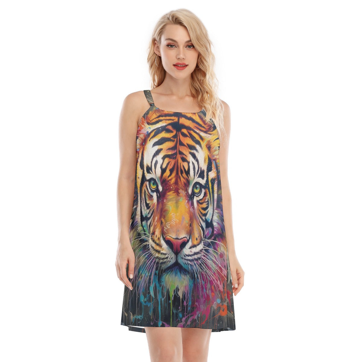 All-Over Print Women's O-neck Cami Dress