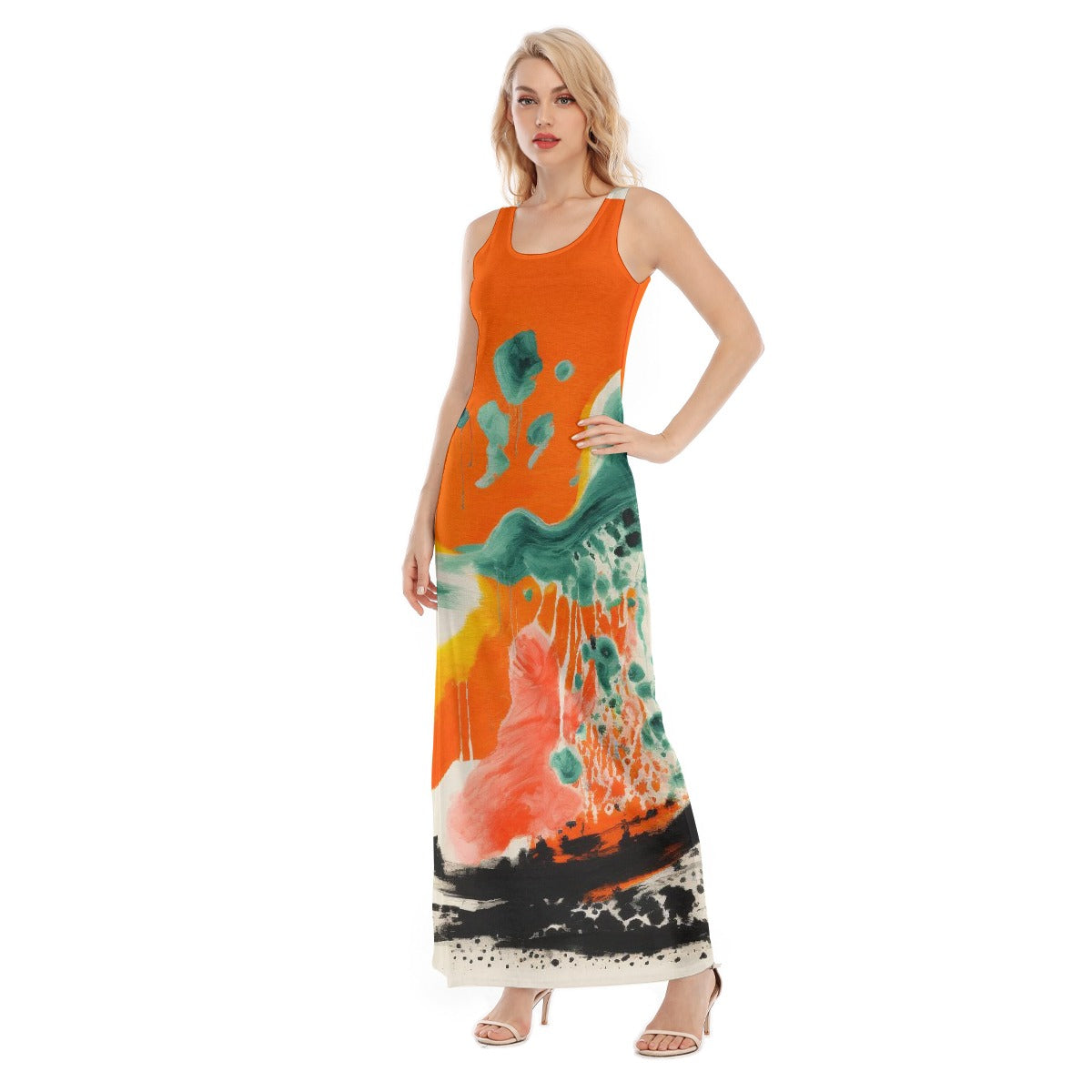 All-Over Print Women's Vest Dress | Length To Ankle