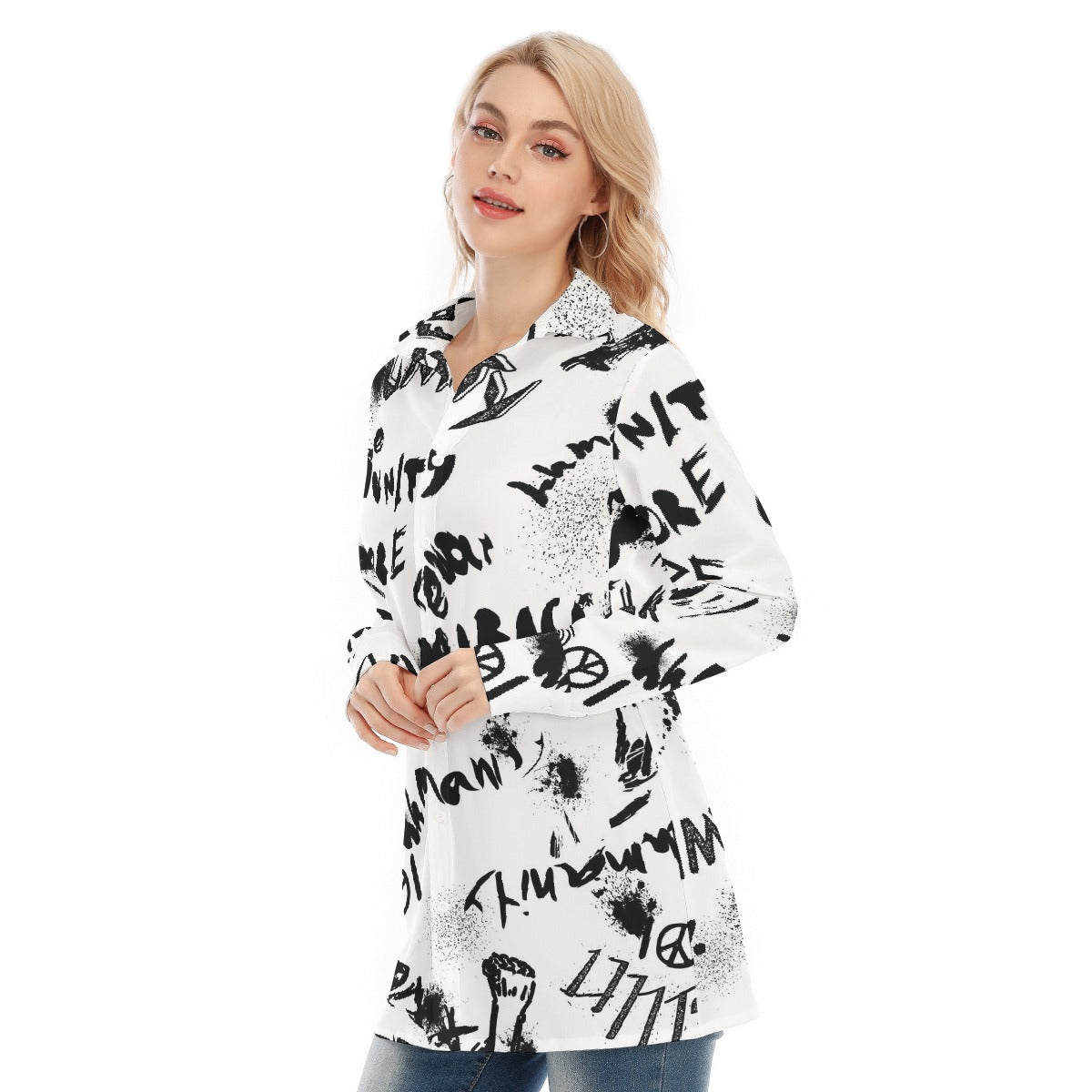 All-Over Print Women's Long Shirt