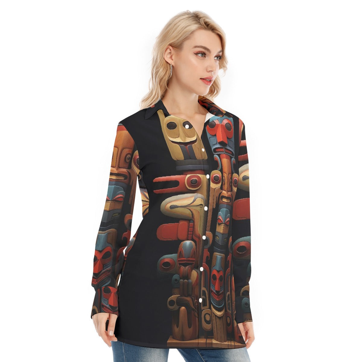 All-Over Print Women's Long Shirt