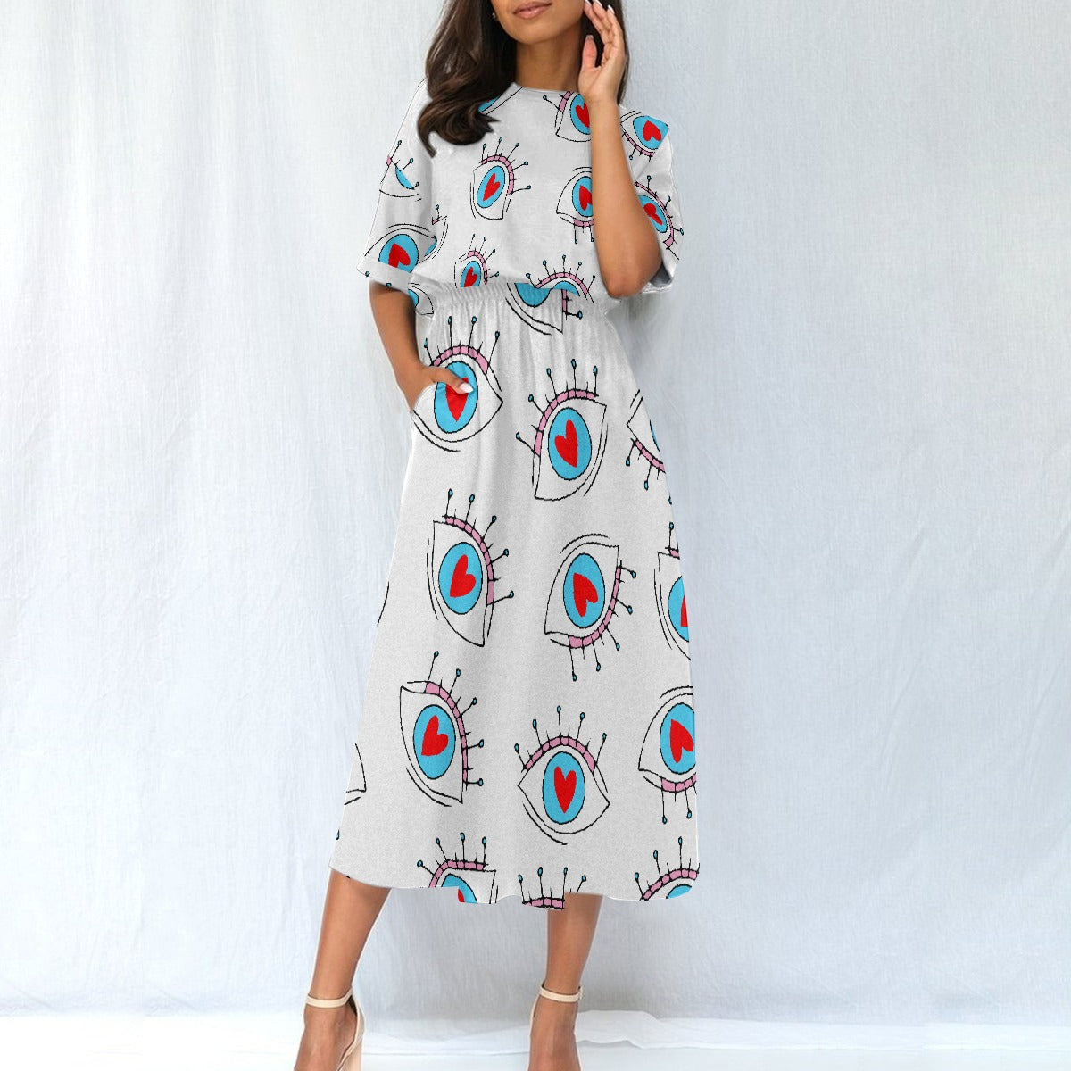 All-Over Print Women's Elastic Waist Dress