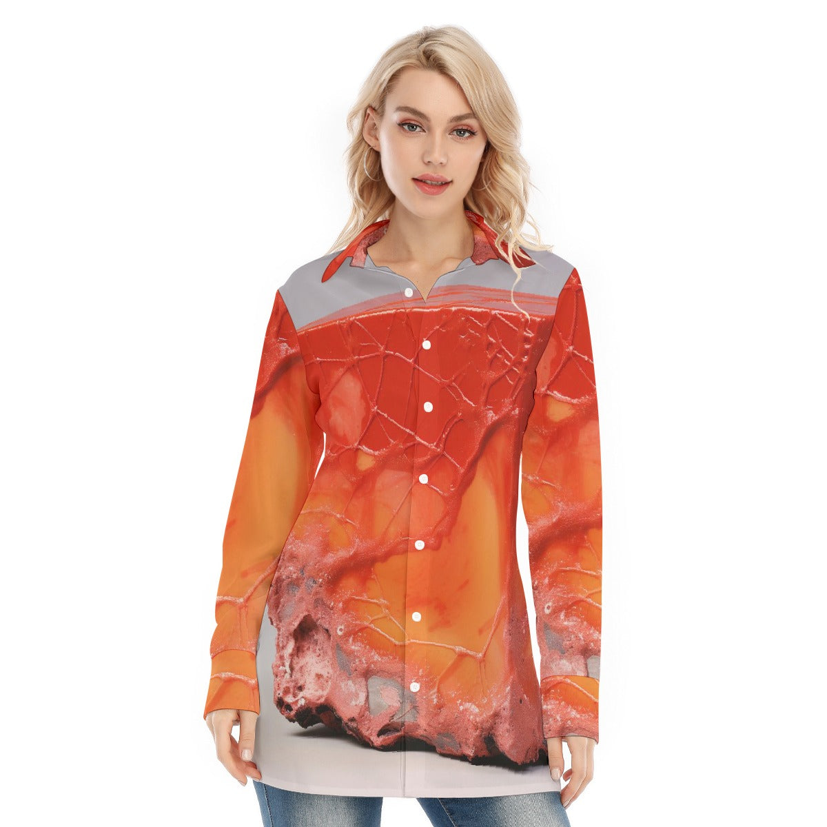 All-Over Print Women's Long Shirt