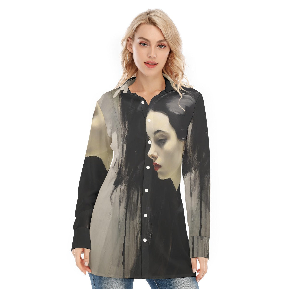 All-Over Print Women's Long Shirt