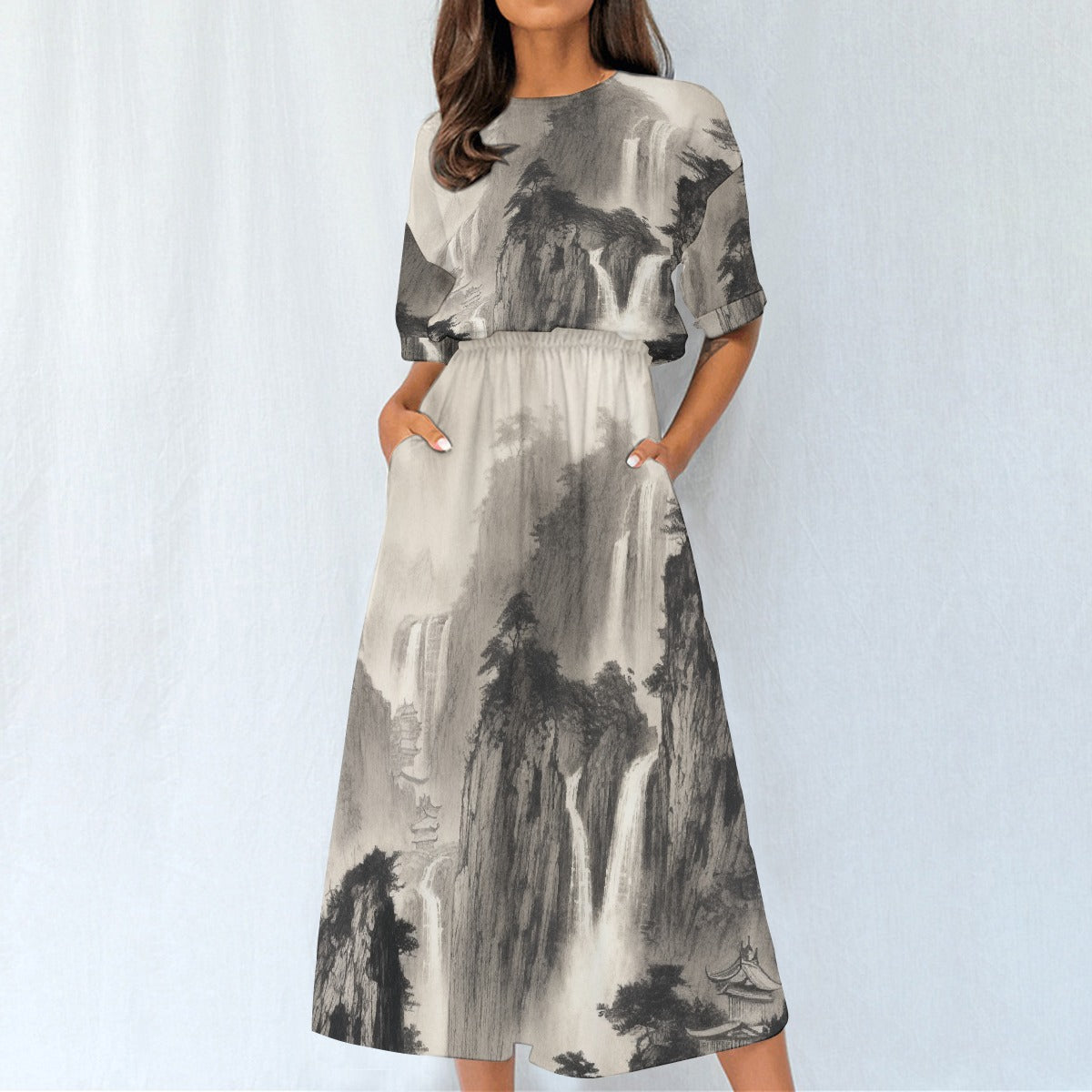 All-Over Print Women's Elastic Waist Dress