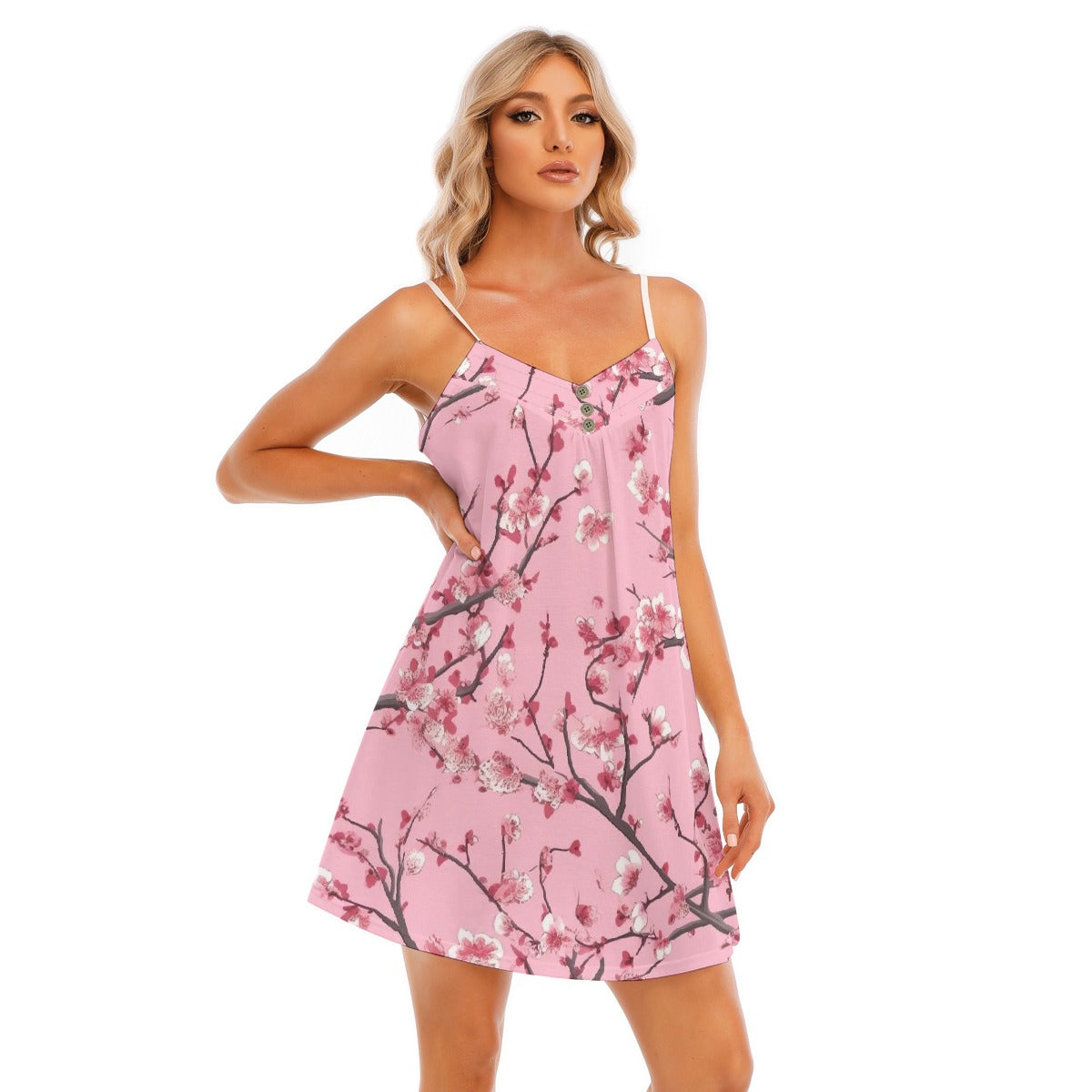 All-Over Print Women's V-neck Cami Dress