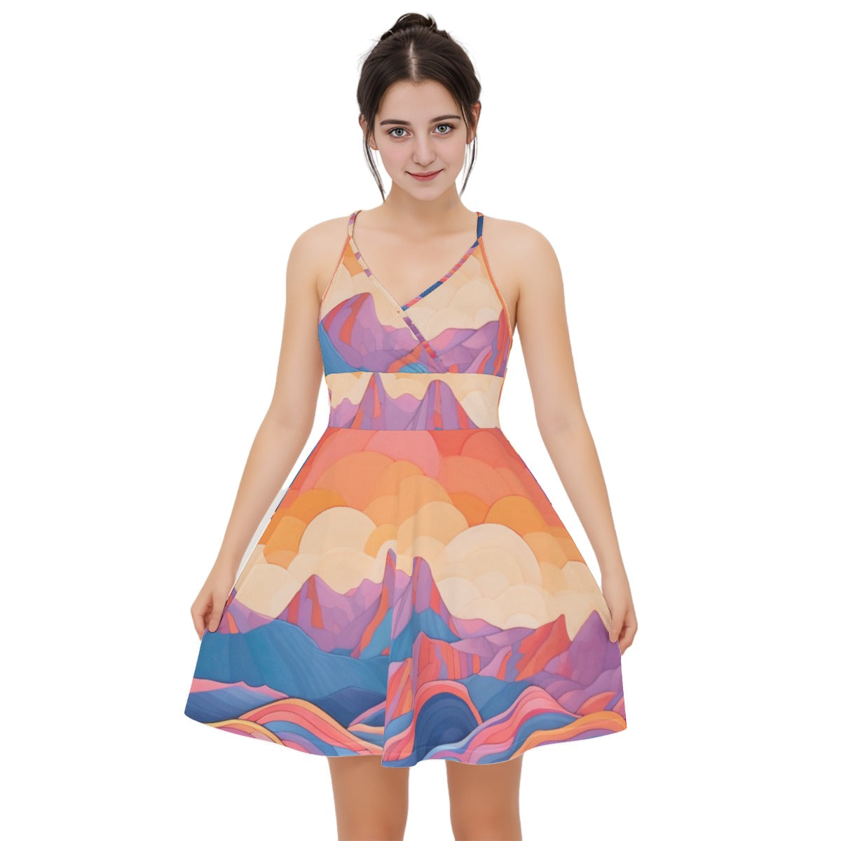 All-Over Print Women‘s Cross Cami Dress