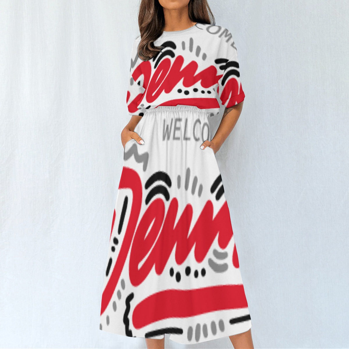 All-Over Print Women's Elastic Waist Dress