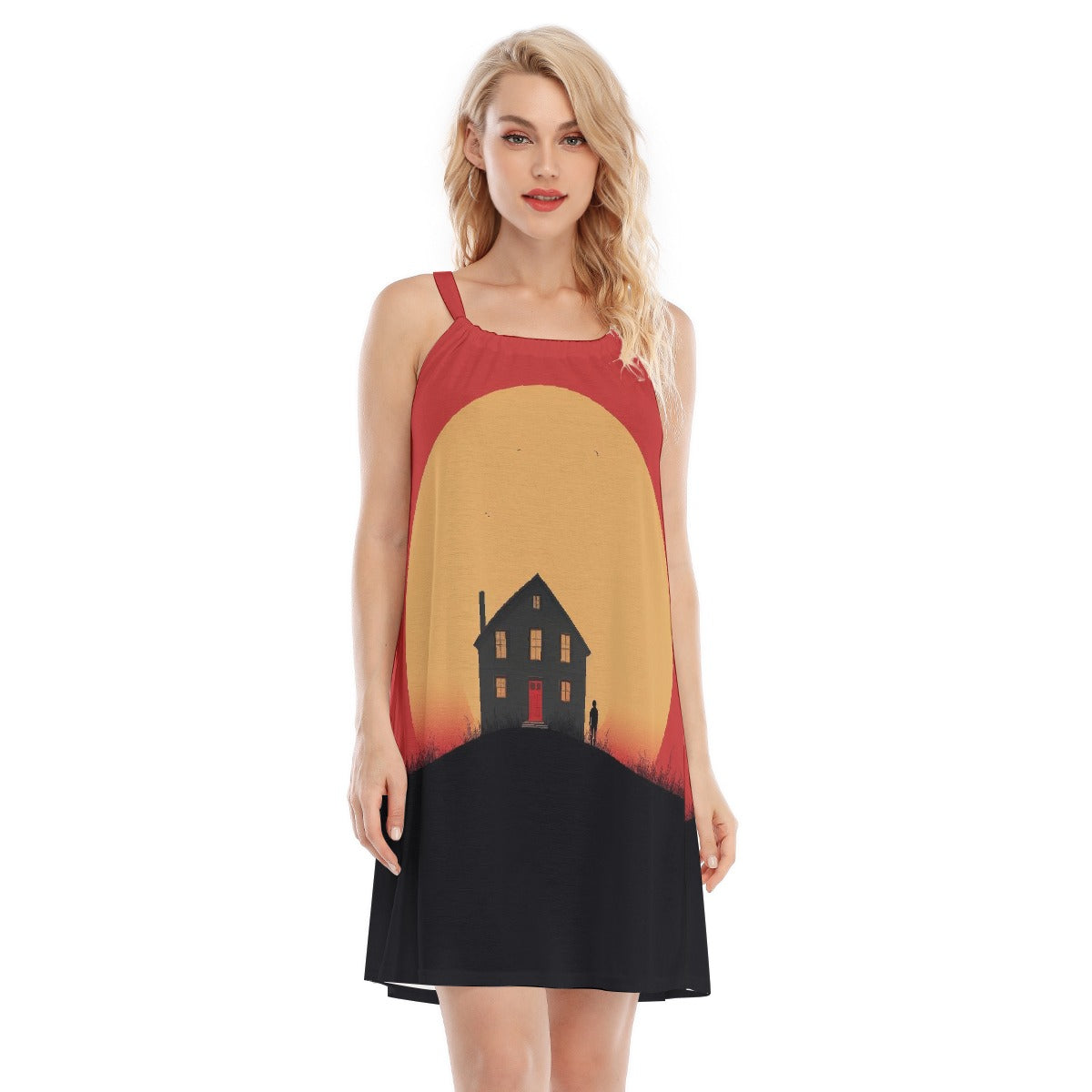 All-Over Print Women's O-neck Cami Dress