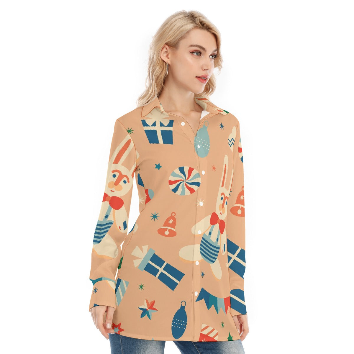 All-Over Print Women's Long Shirt