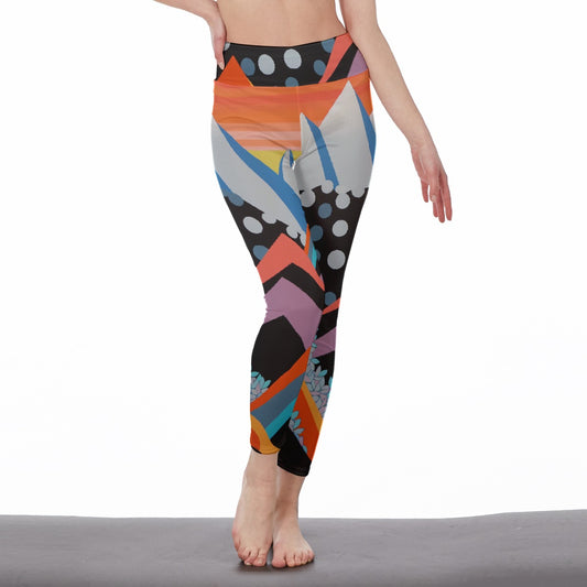 All-Over Print Women's High Waist Leggings | Side Stitch Closure