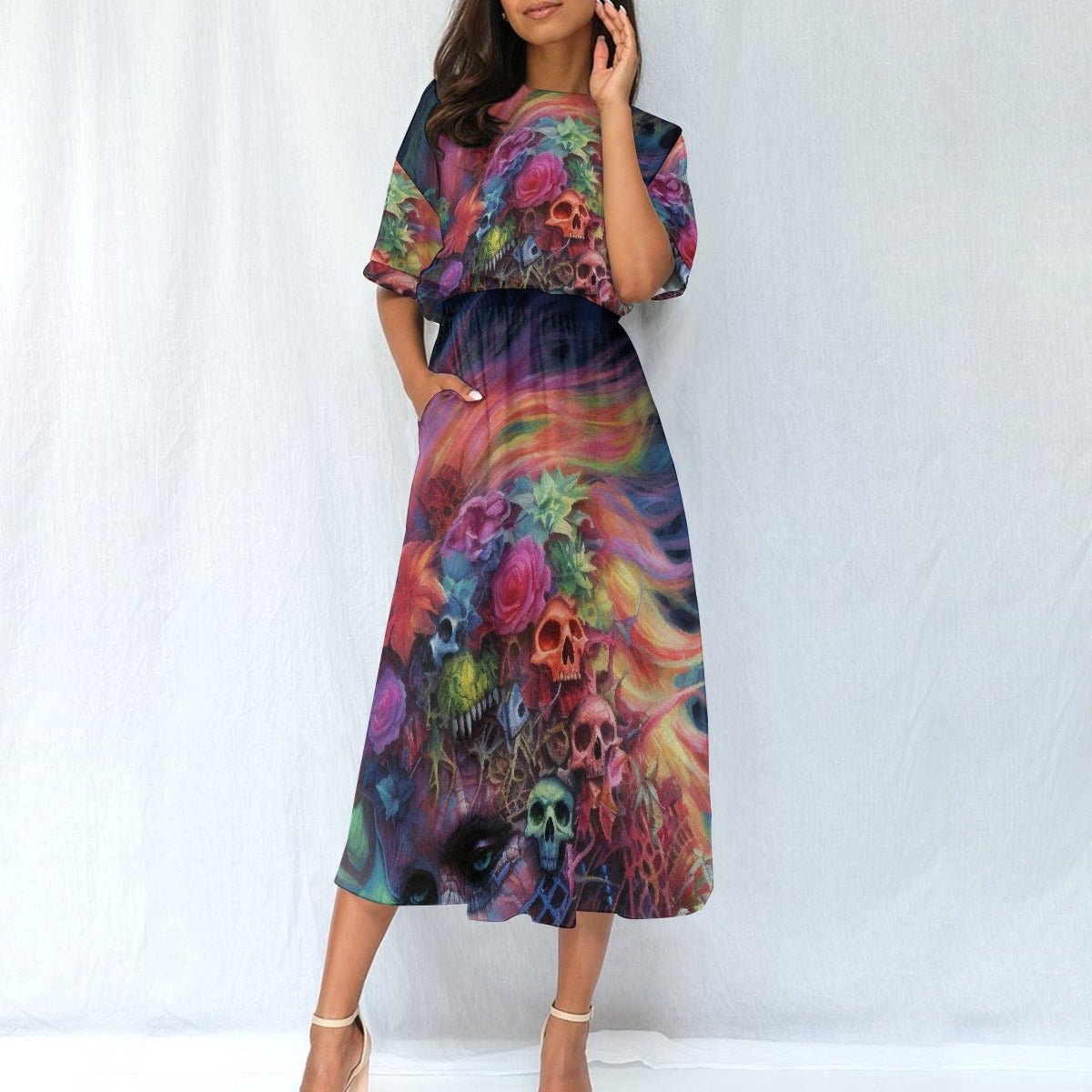 All-Over Print Women's Elastic Waist Dress