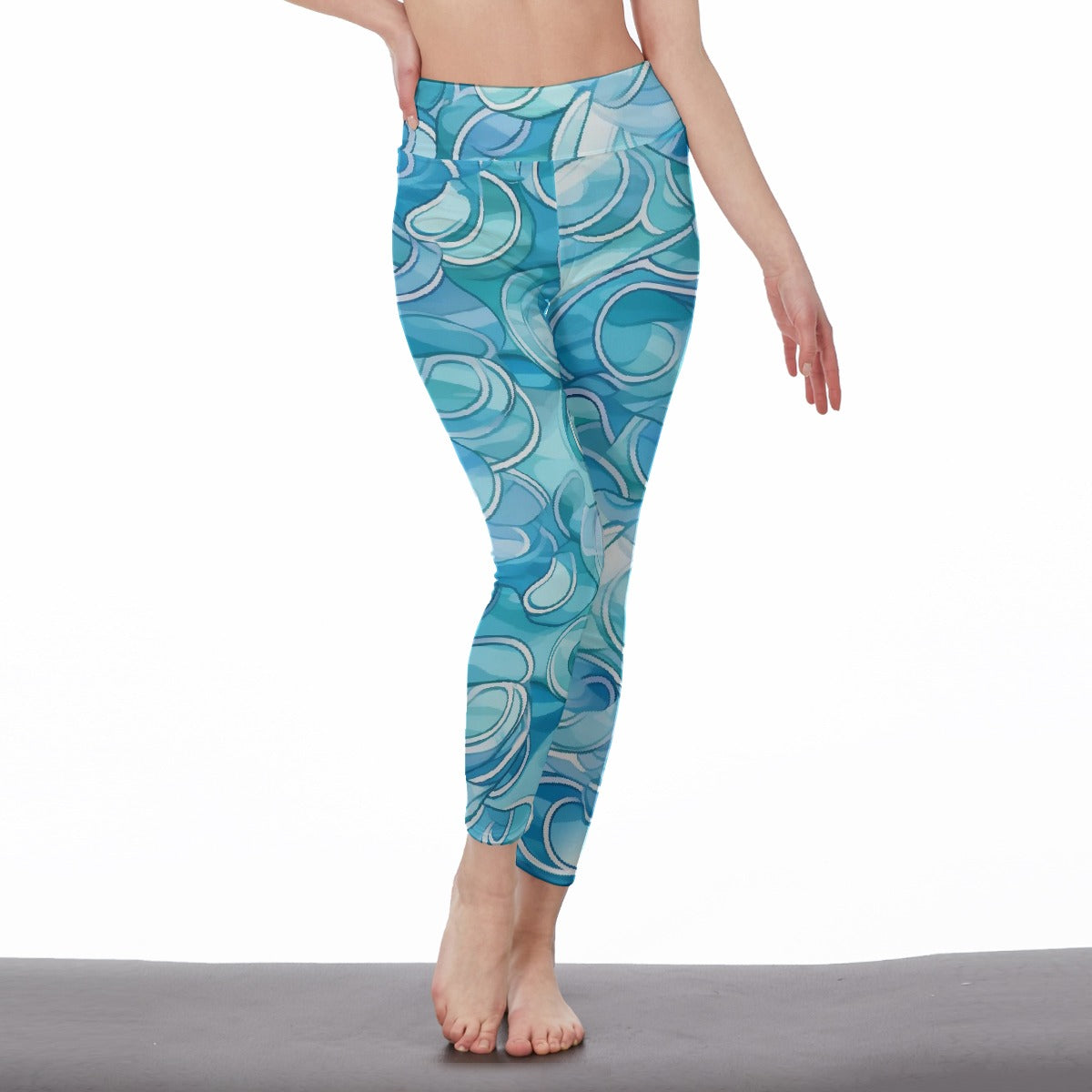 All-Over Print Women's High Waist Leggings | Side Stitch Closure