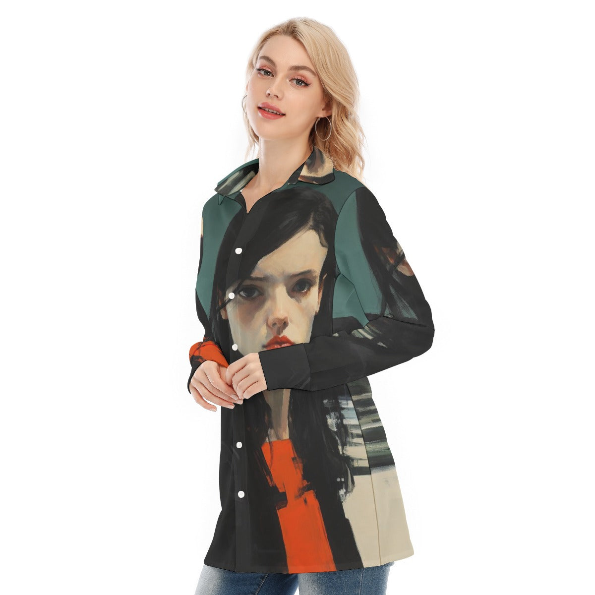 All-Over Print Women's Long Shirt