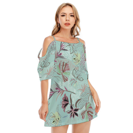 All-Over Print Women's Off-shoulder Cami Dress