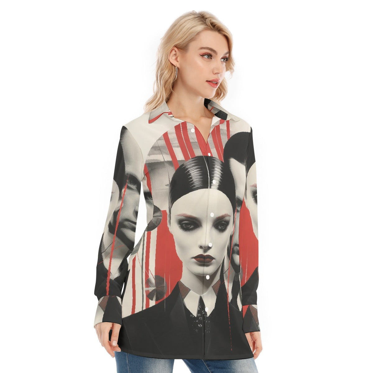 All-Over Print Women's Long Shirt