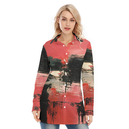 All-Over Print Women's Long Shirt