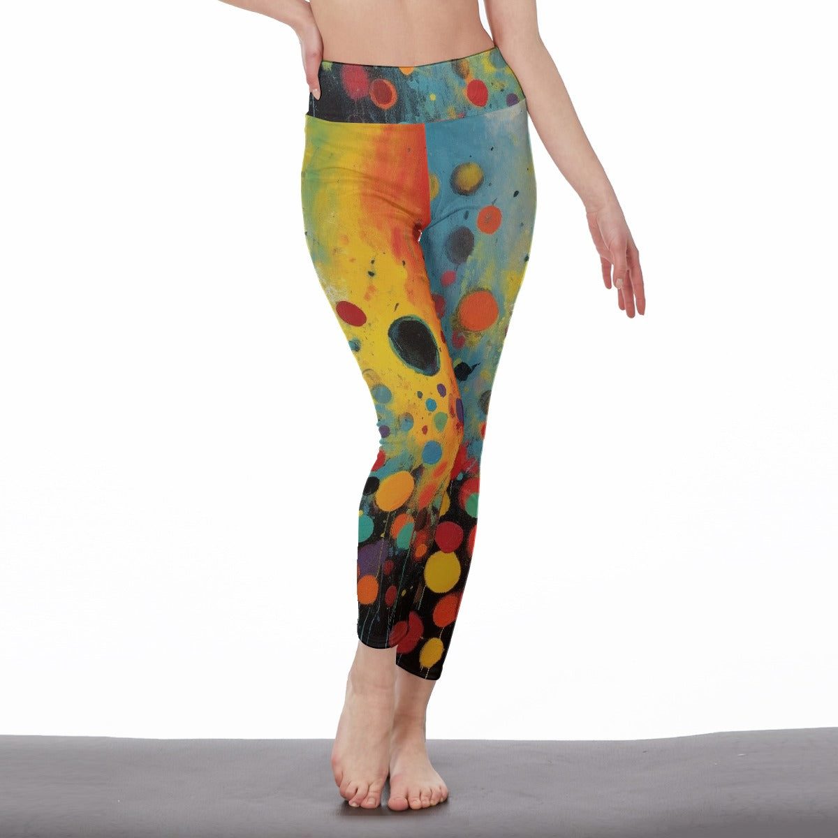 All-Over Print Women's High Waist Leggings | Side Stitch Closure