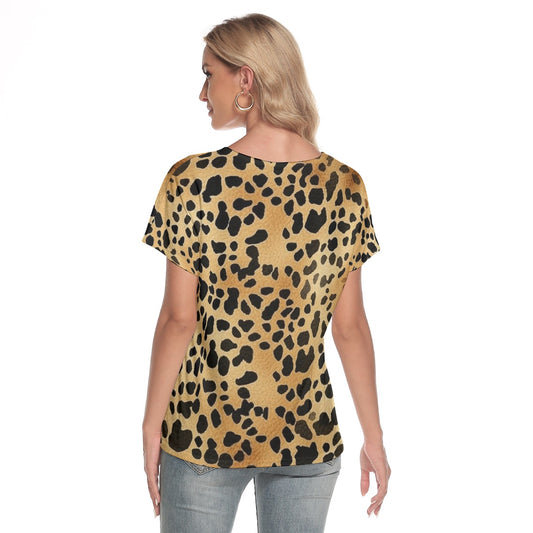 All-Over Print Women's Loose V-neck Short Sleeve T-shirt