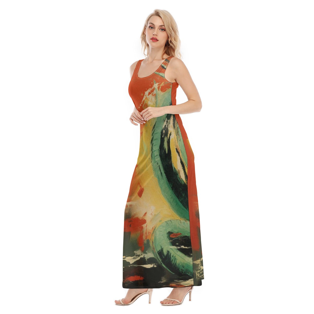 All-Over Print Women's Vest Dress | Length To Ankle