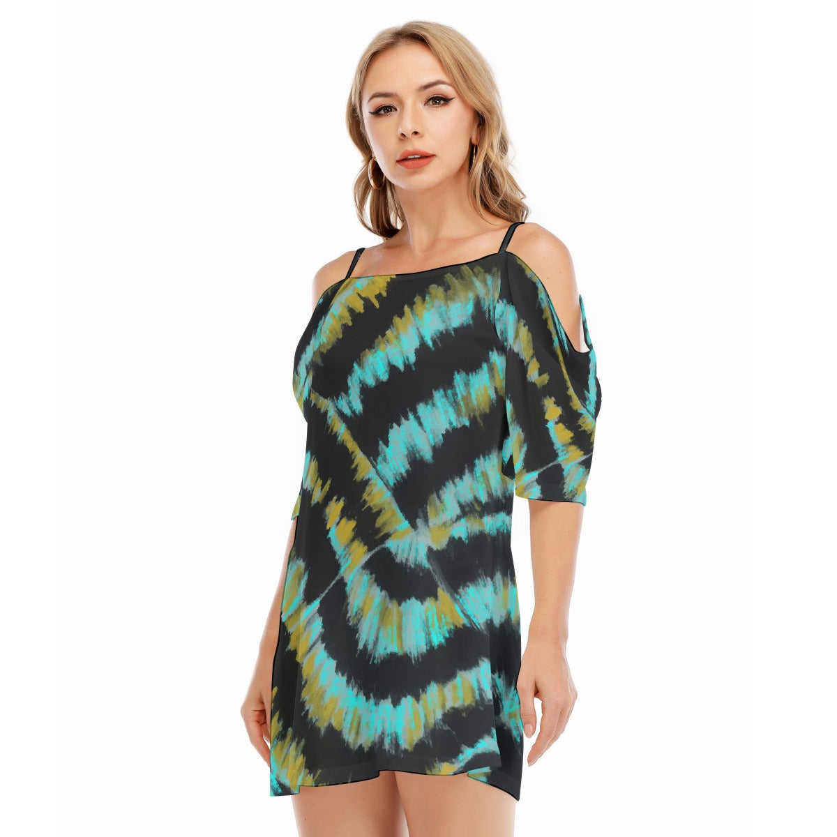 All-Over Print Women's Off-shoulder Cami Dress