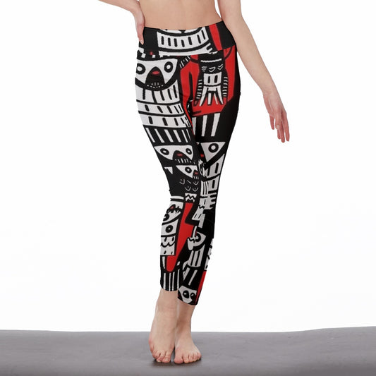 All-Over Print Women's High Waist Leggings | Side Stitch Closure