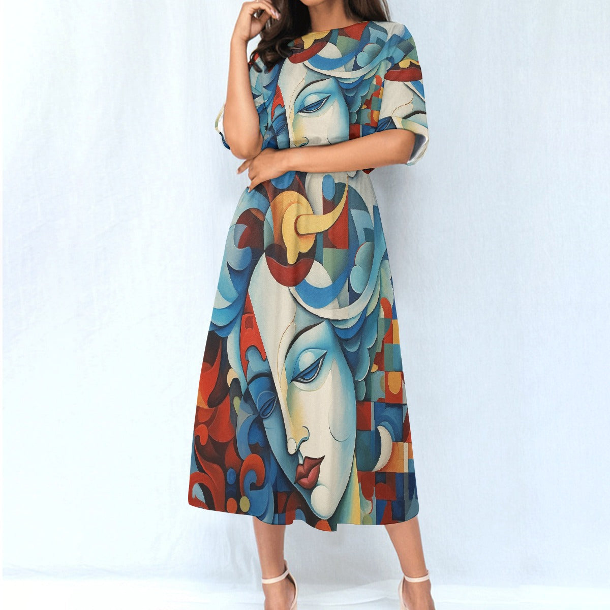 All-Over Print Women's Elastic Waist Dress