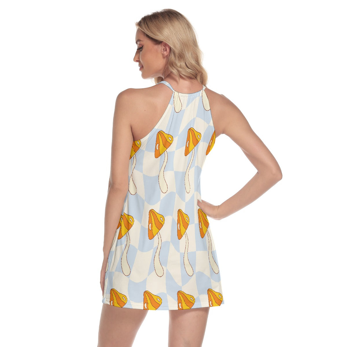 All-Over Print Women's Round Neck Above Knee Dress