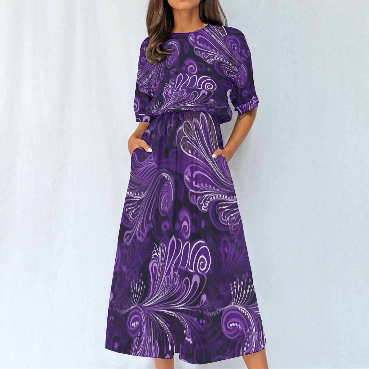 All-Over Print Women's Elastic Waist Dress