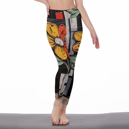 All-Over Print Women's High Waist Leggings | Side Stitch Closure