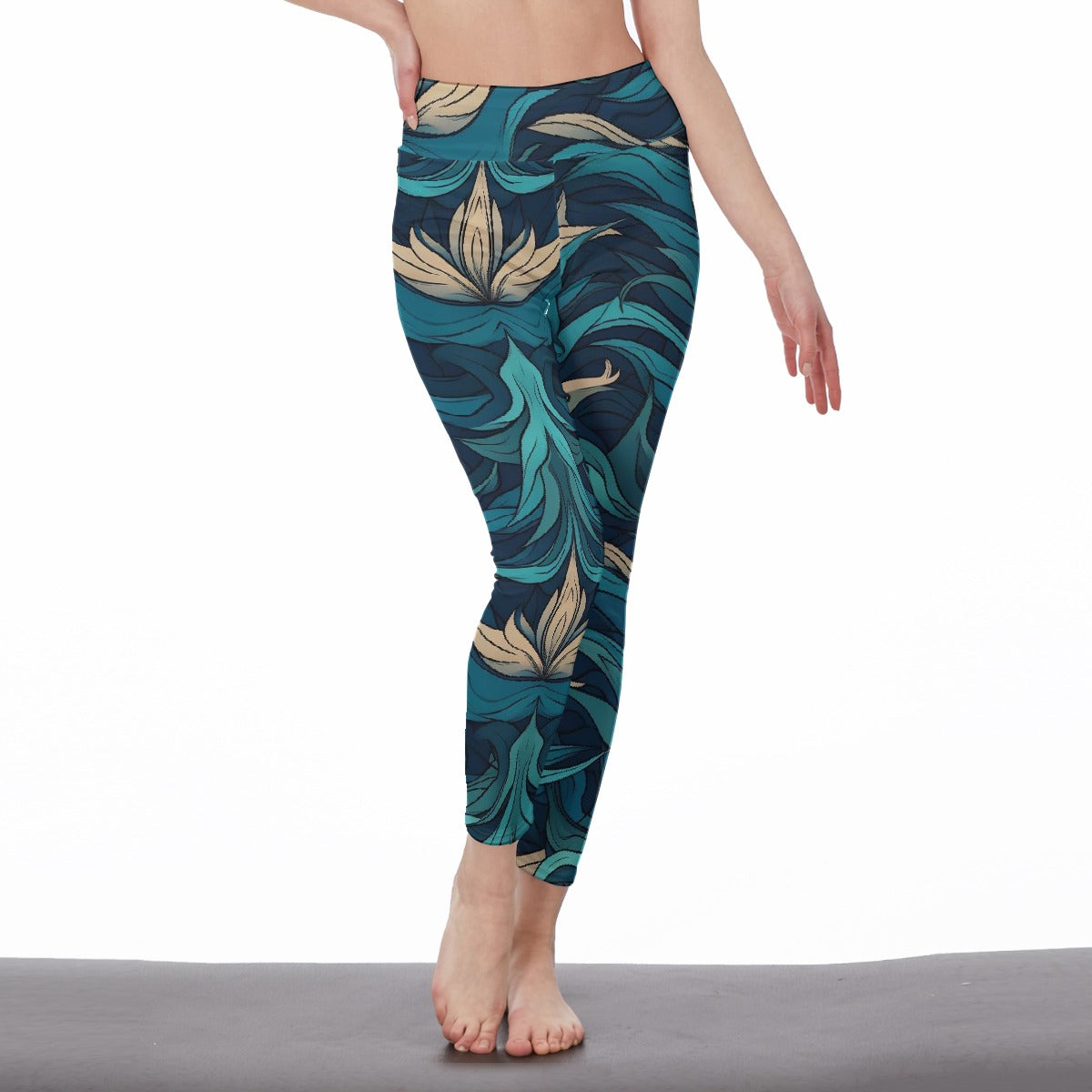 All-Over Print Women's High Waist Leggings | Side Stitch Closure