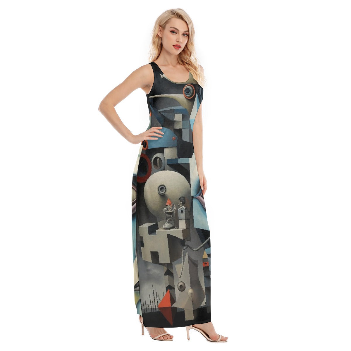 All-Over Print Women's Vest Dress | Length To Ankle