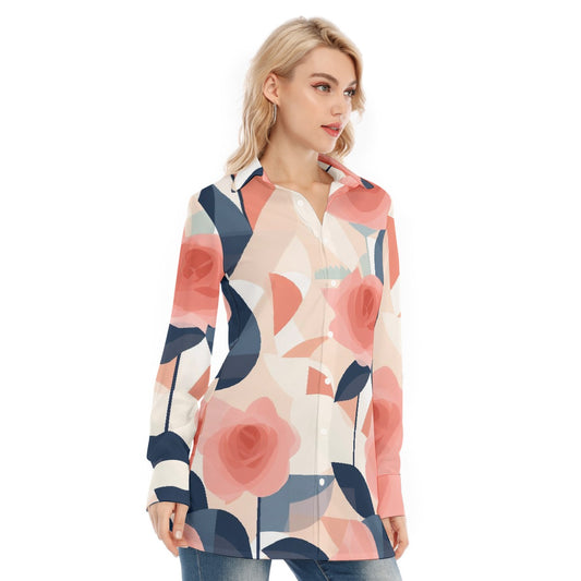 All-Over Print Women's Long Shirt