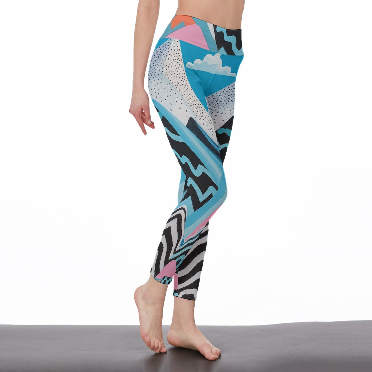 All-Over Print Women's High Waist Leggings | Side Stitch Closure