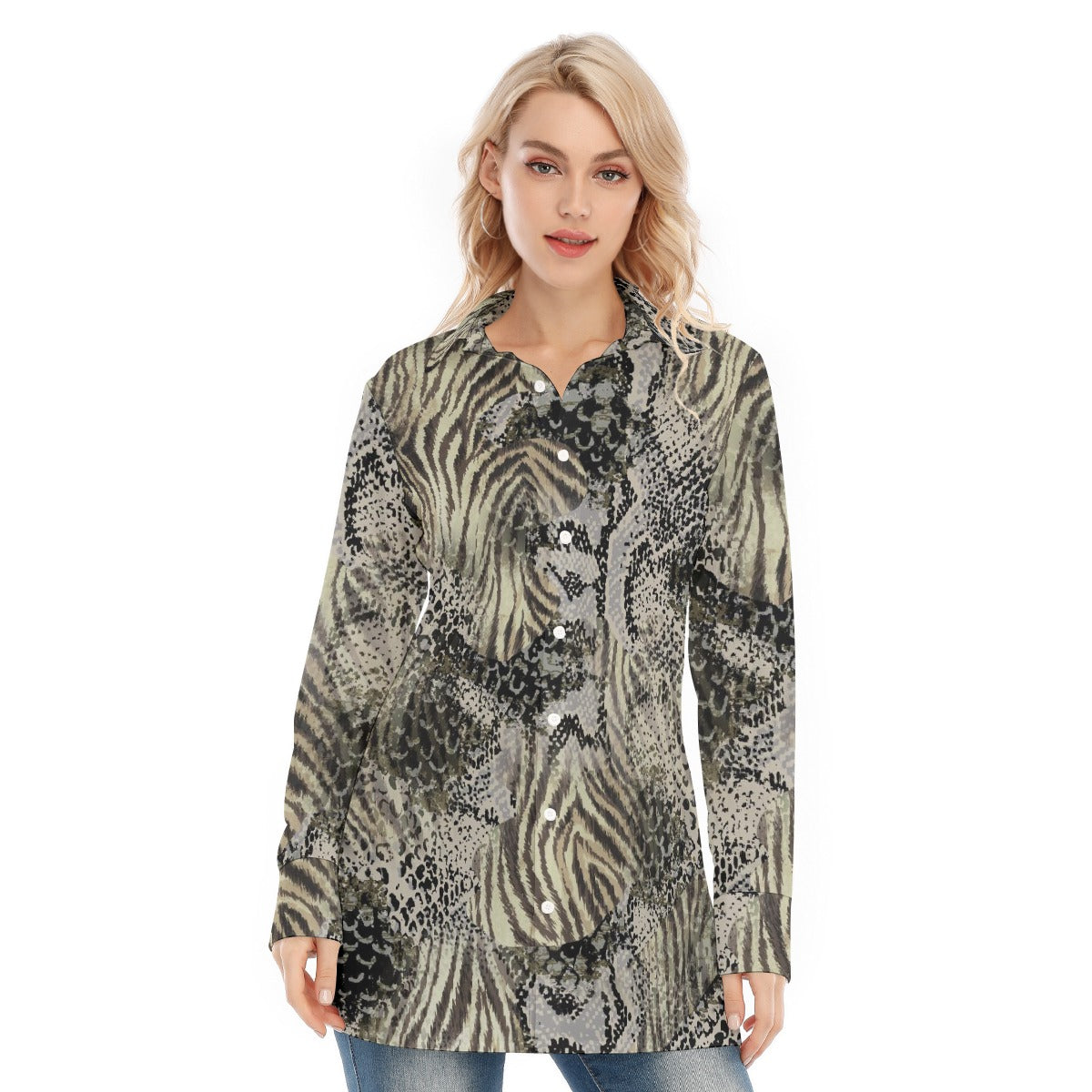 All-Over Print Women's Long Shirt