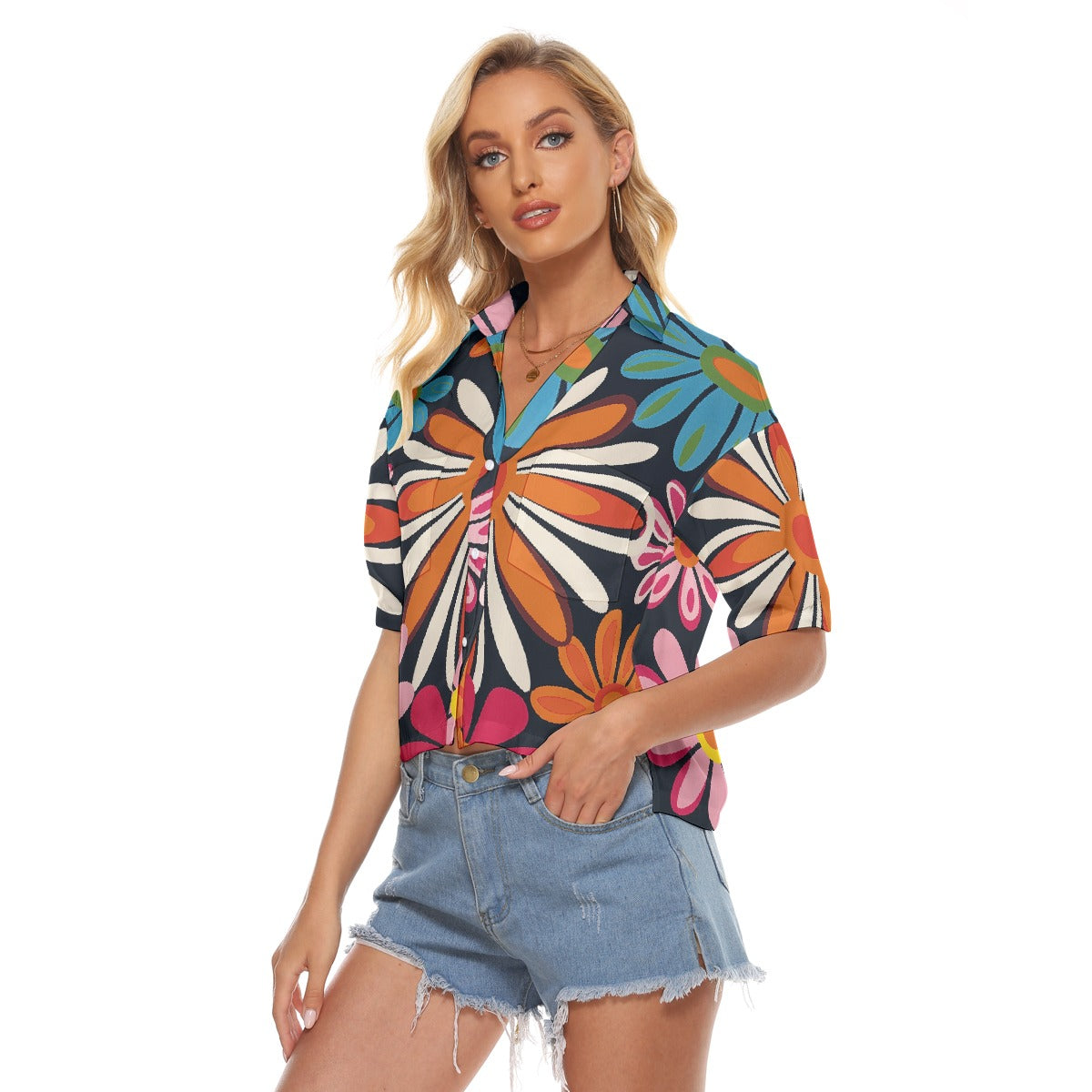 All-Over Print Women's V-neck Shirts