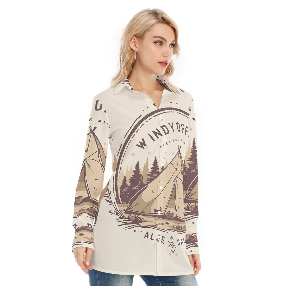 All-Over Print Women's Long Shirt