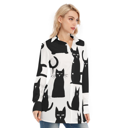 All-Over Print Women's Long Shirt