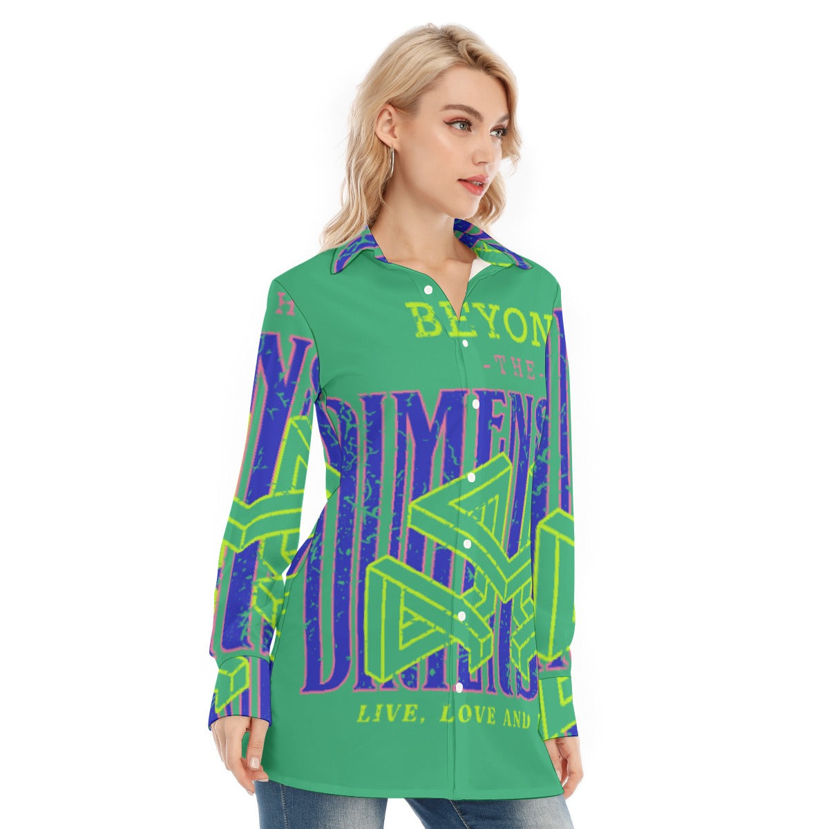 All-Over Print Women's Long Shirt