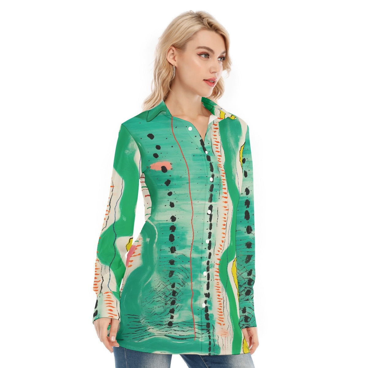 All-Over Print Women's Long Shirt