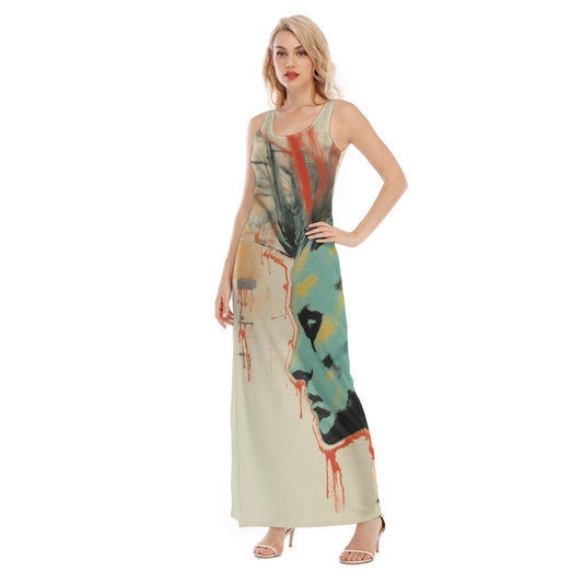 All-Over Print Women's Vest Dress | Length To Ankle