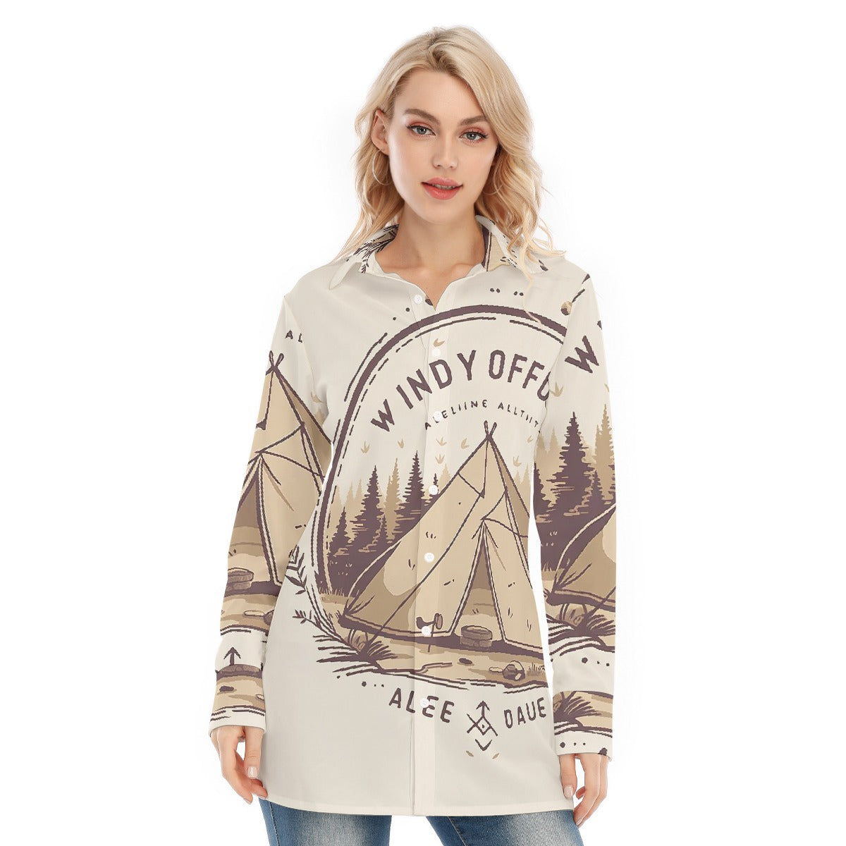 All-Over Print Women's Long Shirt