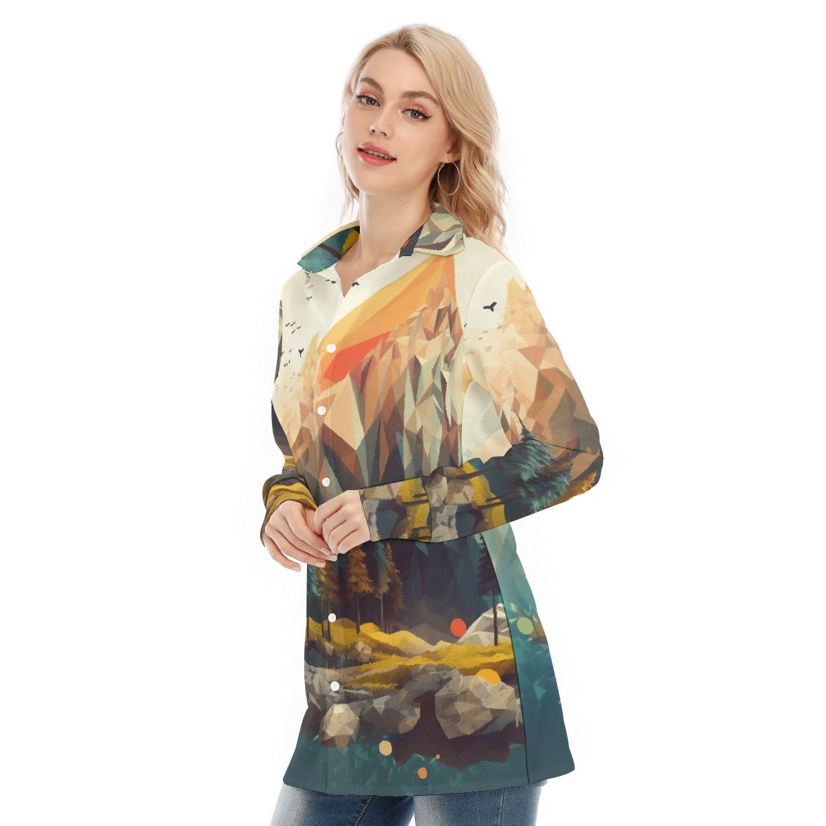 All-Over Print Women's Long Shirt