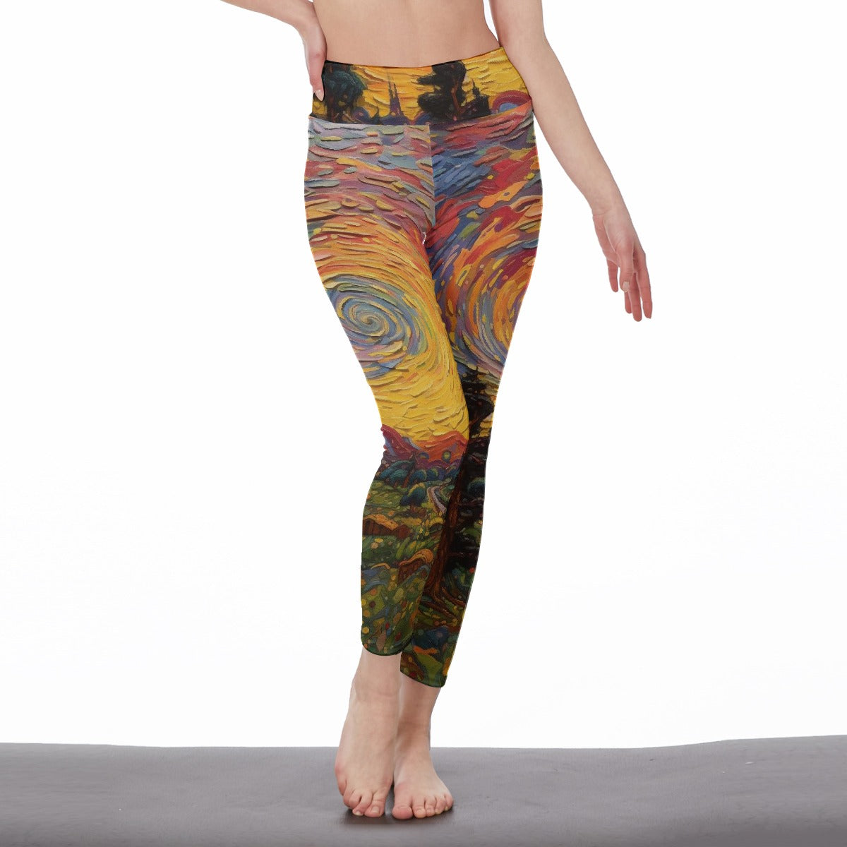 All-Over Print Women's High Waist Leggings | Side Stitch Closure